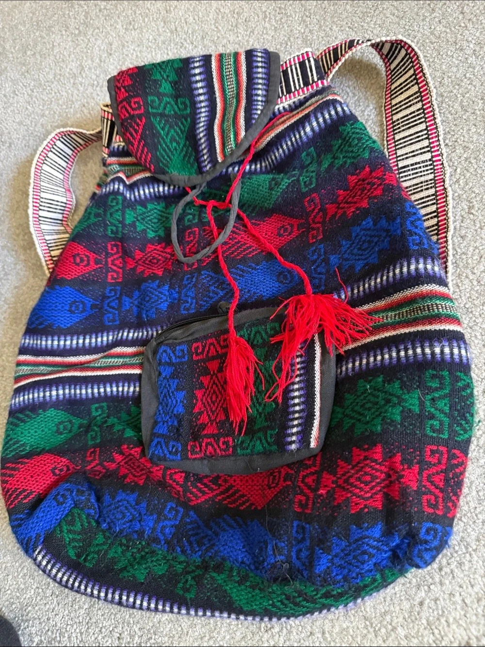 Bohemian Multicolor Woven Backpack